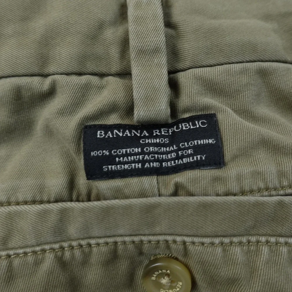 Banana Republic Pants Mens 38X30 Brown Tan Gavin Chino Trouser Flat Front Preppy